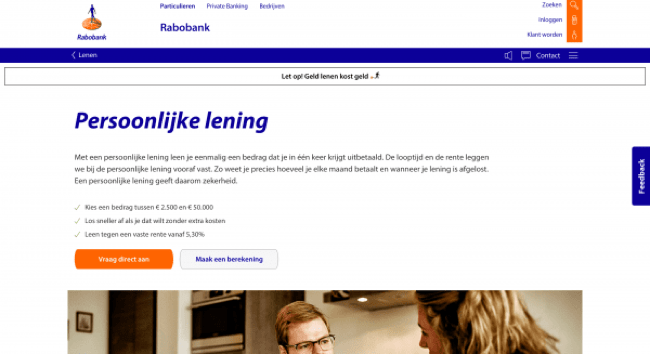 persoonlijke lening aanvragen rabobank